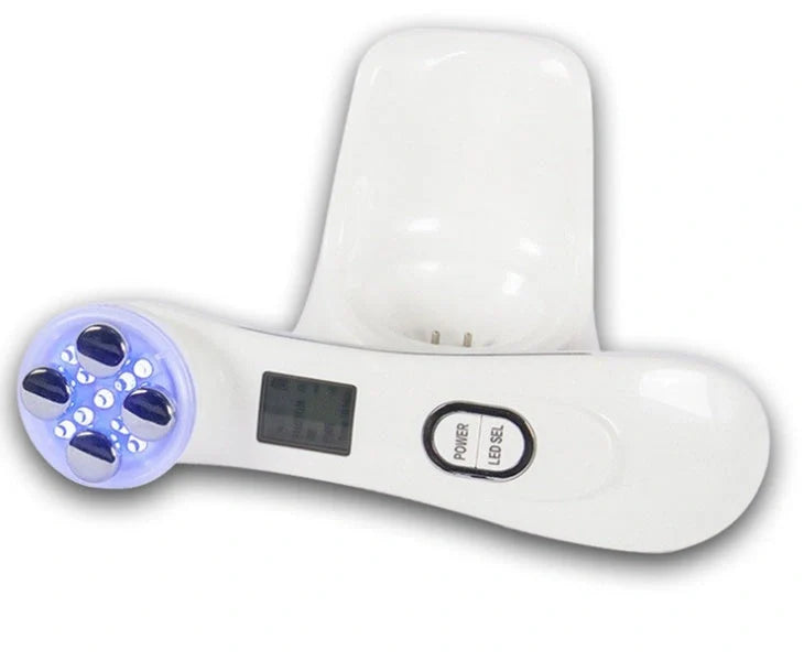 EMS radio frequency beauty instrument for skin rejuvenation in white, pink, and black