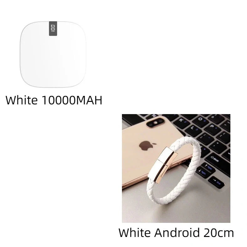 10000mAh mini power bank with digital display showing battery percentage