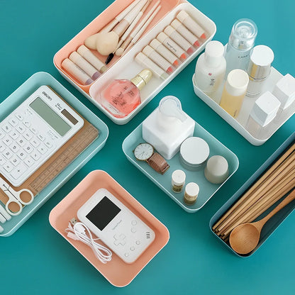 Plastic drawer organiser for underwear storage in multiple sizes and colours