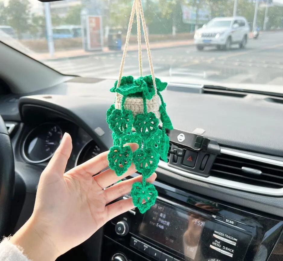 Creative car rearview mirror pendant measuring 22cm by 7cm in chemical fibre
