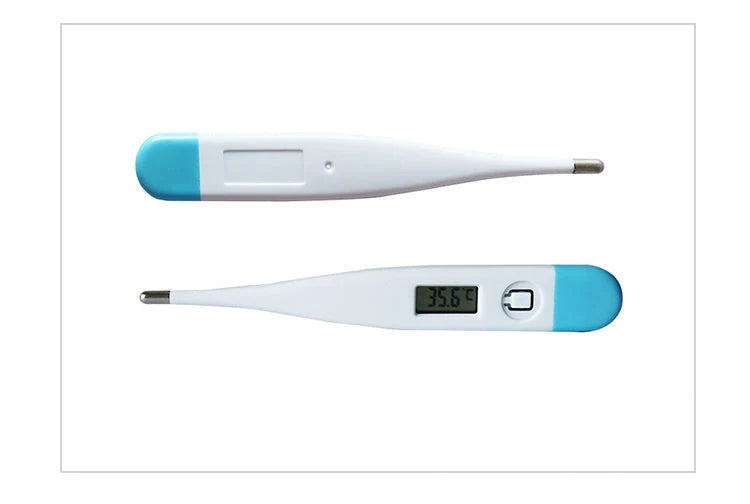 White electronic thermometer with soft head for accurate temperature measurement