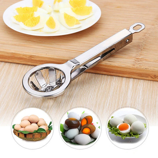 Stainless steel hexagonal egg cutter for perfect slices, kitchen gadget