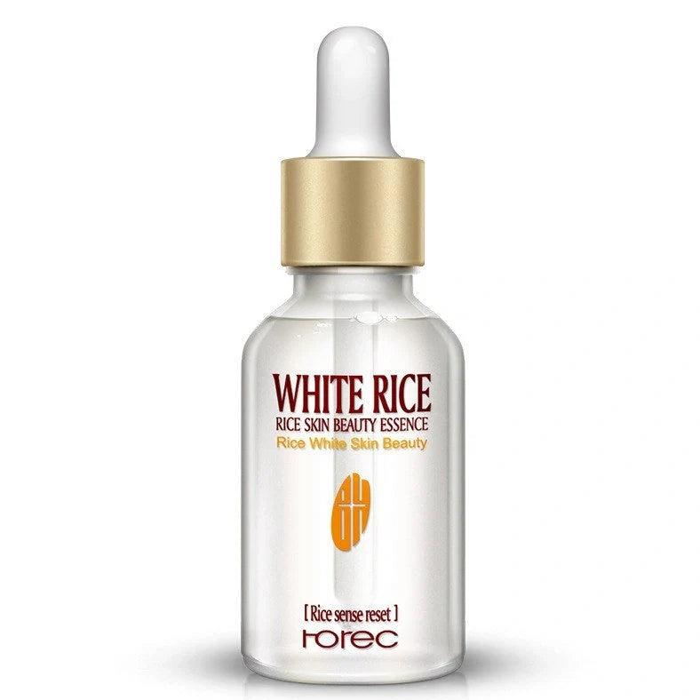 15ml bottle of White Rice Rejuvenating Moisturising Essence serum with white rice germ extract