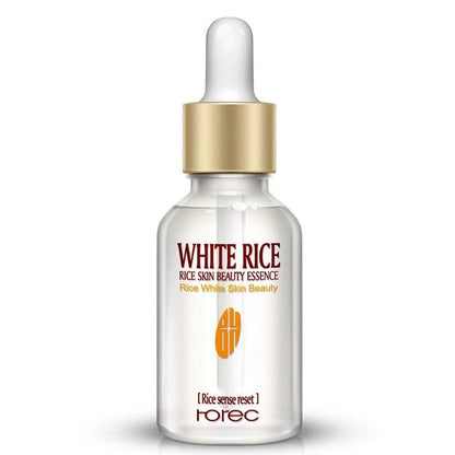 15ml bottle of White Rice Rejuvenating Moisturising Essence serum with white rice germ extract