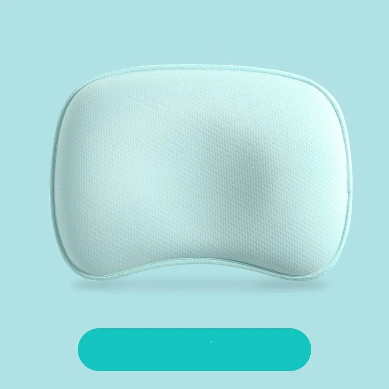 Sunveno Baby Pillow in blue, pink, or white with corn fiber core for head shaping