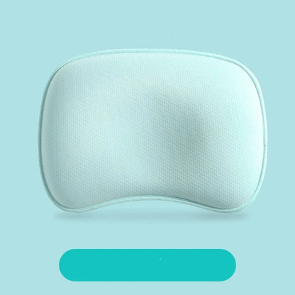 Sunveno Baby Pillow in blue, pink, or white with corn fiber core for head shaping