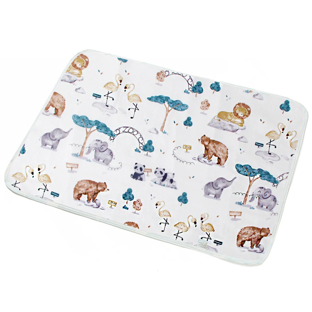 Breathable cotton cartoon waterproof baby changing pad with various patterns
