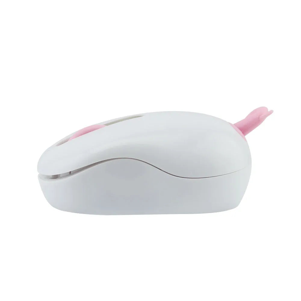 Pink wireless silent mouse, 1200 DPI optical, 2.4GHz USB, 96 x 60 x 40mm, touch wheel