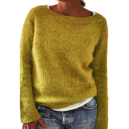 Classic fine wool knit sweater with stitching detail