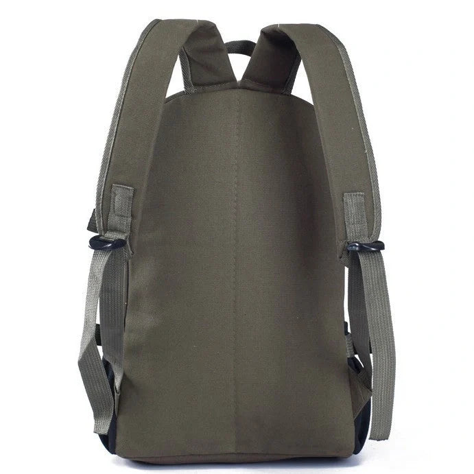 Stylish men's canvas backpack with zipper, perfect for students and professionals