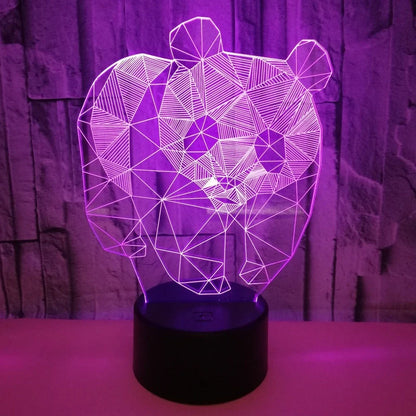 LED stereo night light with black ABS base and acrylic light panel showing multi-colour illumination