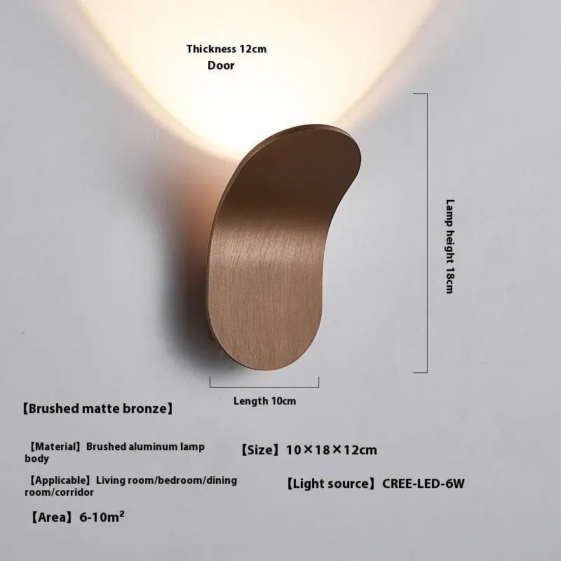 Creative wall light bulb in brushed metal finish with modern simplicity design