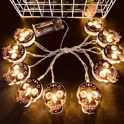 Halloween skeleton decoration lights with 10 LED bulbs on 1.5 metre cable for indoor use