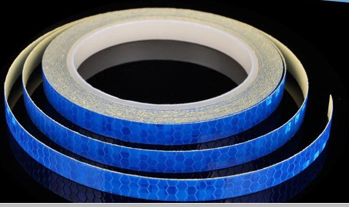 Reflective and luminous safety stickers for bicycles, cars, and motorcycles in multiple colours