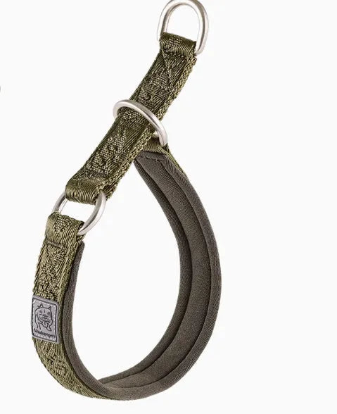 P Chain Dog Collar and Walking Collar with Adjustable Nylon Webbing and Alloy Fittings in Army Green Orange Royal Blue Purple Black Reflective Options for 2XS to 3XL Sizes Suitable for Dogs 2kg to 70kg