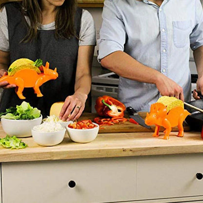 Dinosaur-shaped ABS plastic taco holder in army green, light green, or pink