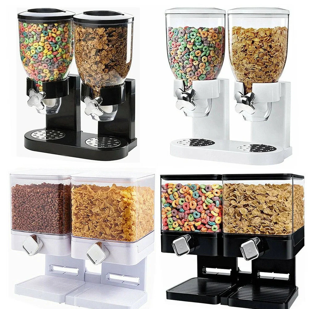 Black and white ABS candy dispenser for solid seasonings, 12cm tall with twist top for precise 1g portions