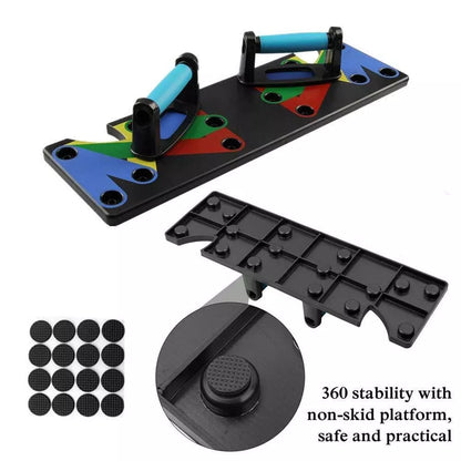 9-in-1 Push Up Rack Training Board for targeted muscle workouts