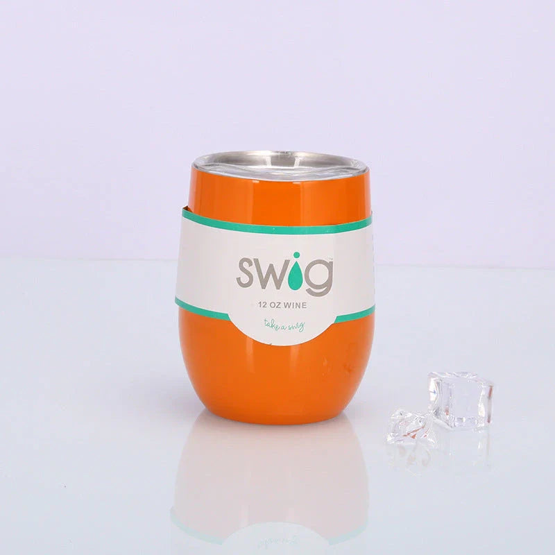 Insulated Stainless Steel Wine Tumbler - 12oz Double-Wall Vacuum Cup in Various Colors