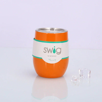 Insulated Stainless Steel Wine Tumbler - 12oz Double-Wall Vacuum Cup in Various Colors