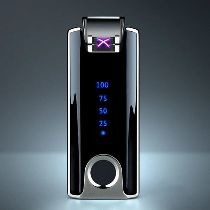 A premium, fingerprint-activated lighter with a sleek, ice-plated zinc alloy body for modern British consumers