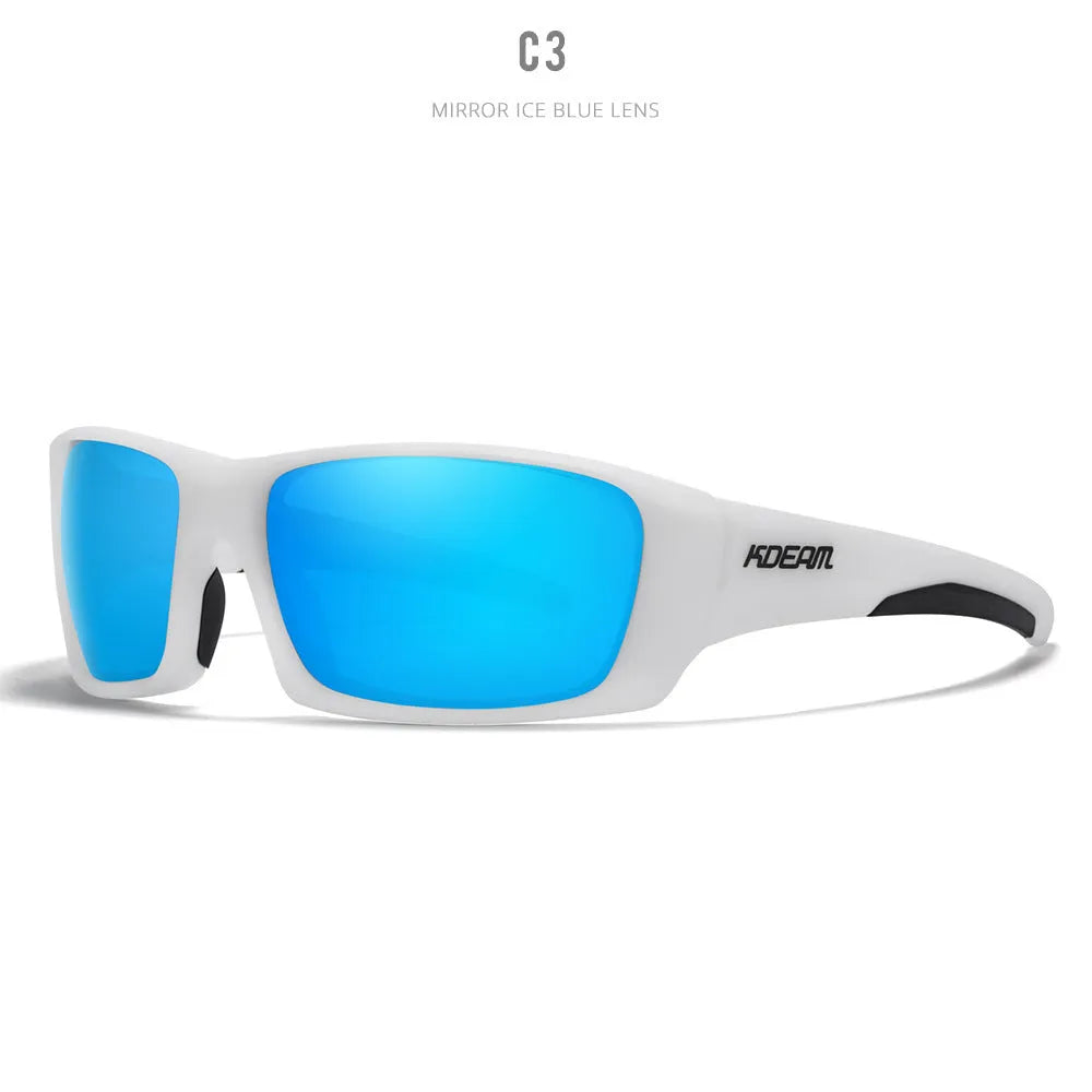 Ultralight polarised sports sunglasses with TR90 frame and silicone nose pad in one of eight available colours.