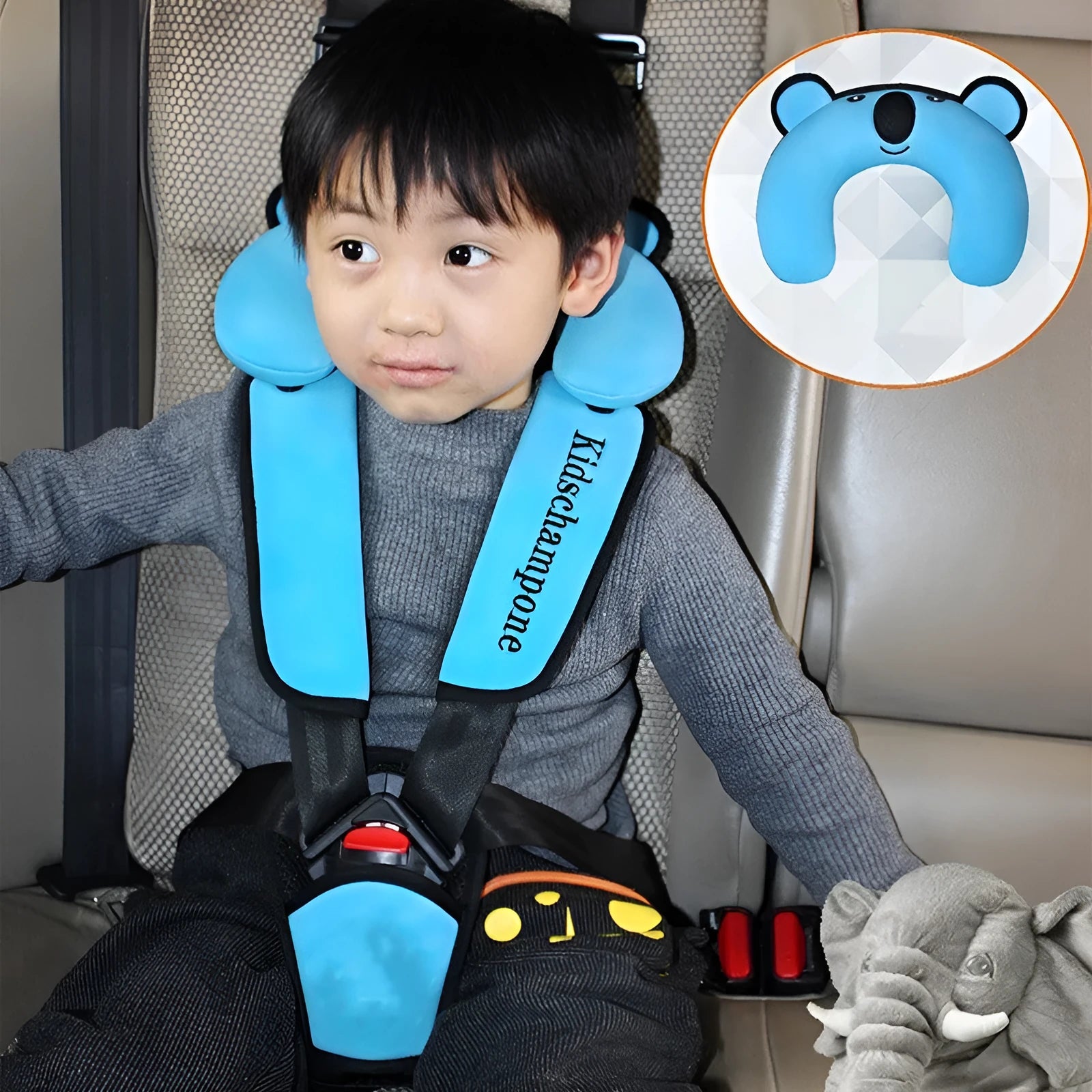 Cute Number One portable child booster seat cushion in rose pink, charm red, or sky blue.