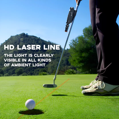 Black golf laser aiming instrument for putter alignment practice