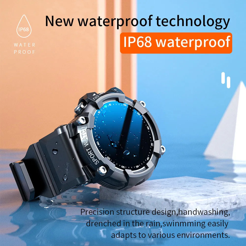 ATTACK 3 IP67 waterproof smartwatch in black with round colour screen on wrist.
