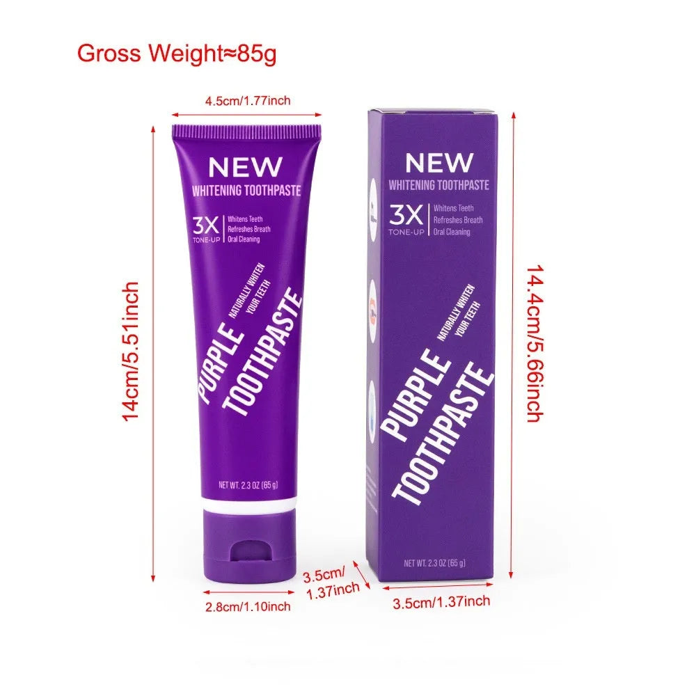 120g tube of purple whitening toothpaste for adult yellow stain removal