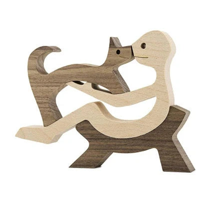 Nordic style wooden office desktop ornament with polished finish and bionic animal design