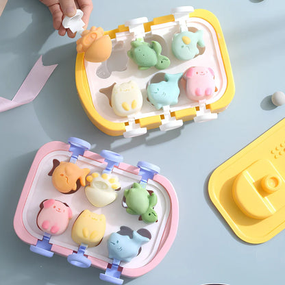 Blue silicone ice mould with boat-shaped cavities for creating decorative ice pieces