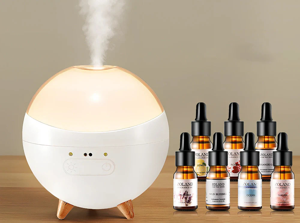 Compact vehicle essential oil diffuser with gesture control, USB plug, and dimmable LED for car humidifying