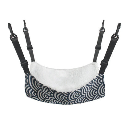 Cosy and adjustable hanging cat nest in a variety of patterns and sizes
