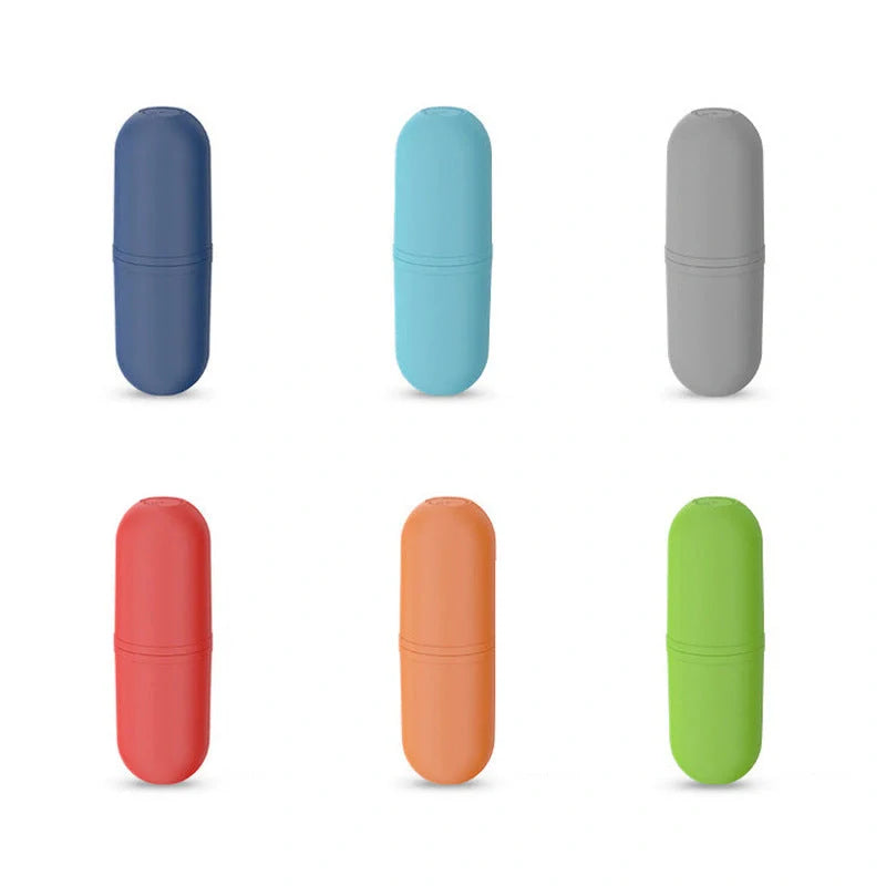 Capsule-shaped multi-function travel bottle in various colours with leak-proof design