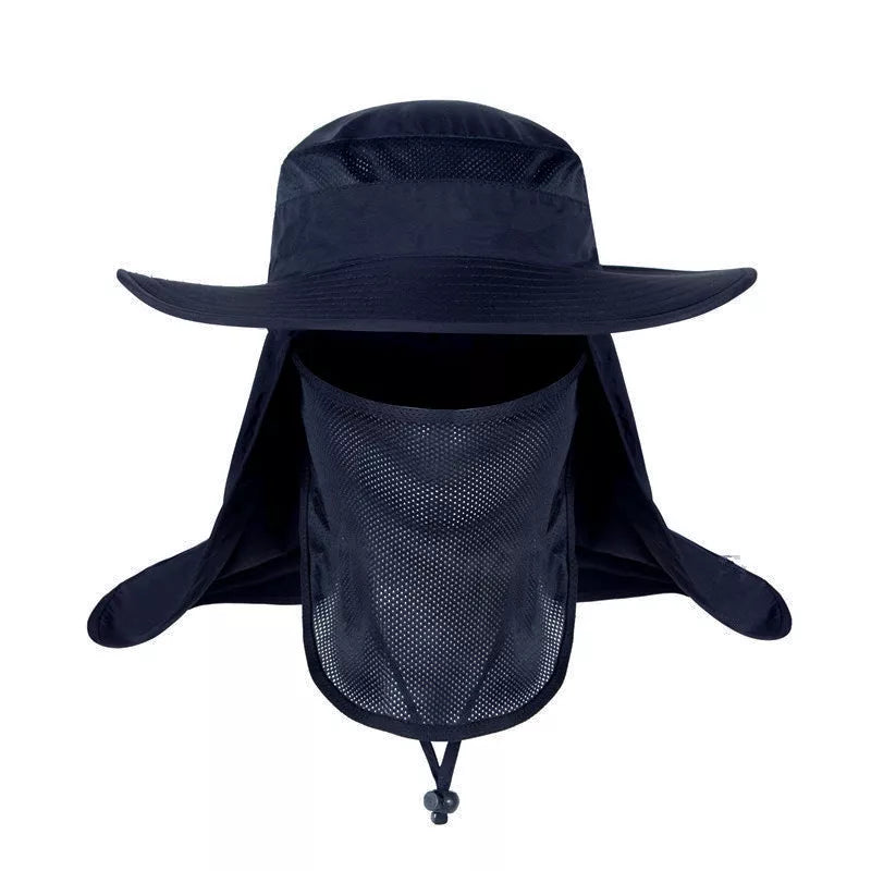 Fisherman's hat with wide brim for sun, water, and UV protection in various colours