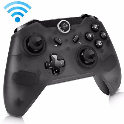 Wireless Nintendo Switch Pro controller in black, white, or blue with analogue sticks and action buttons.