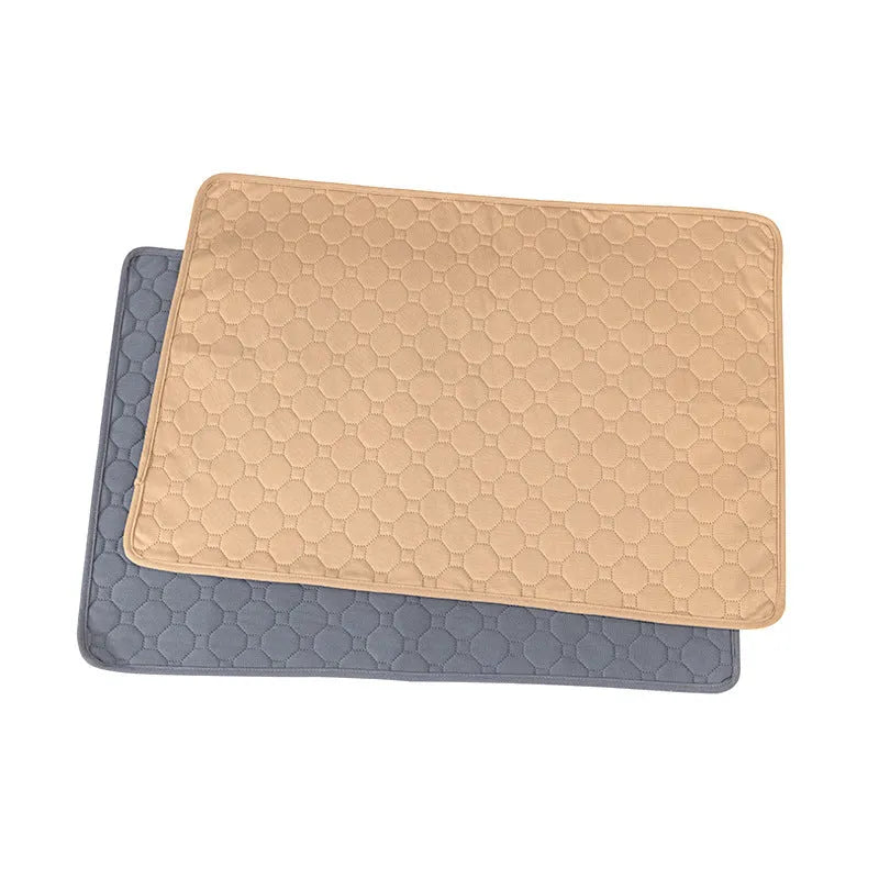 Pet Parents washable dog pee pads in grey and tan colours showing 18x24 inch size