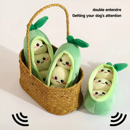 Interactive squeaky dog toy for puppies and small breeds in a choice of Banana Monkey, Carrot Rabbit, Durian, or Pea shape