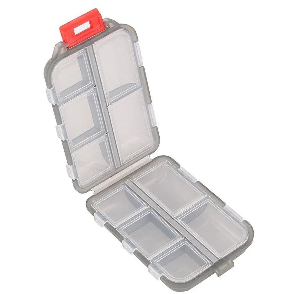 10-Grid Moisture-Proof Travel Pill Organizer in various colors