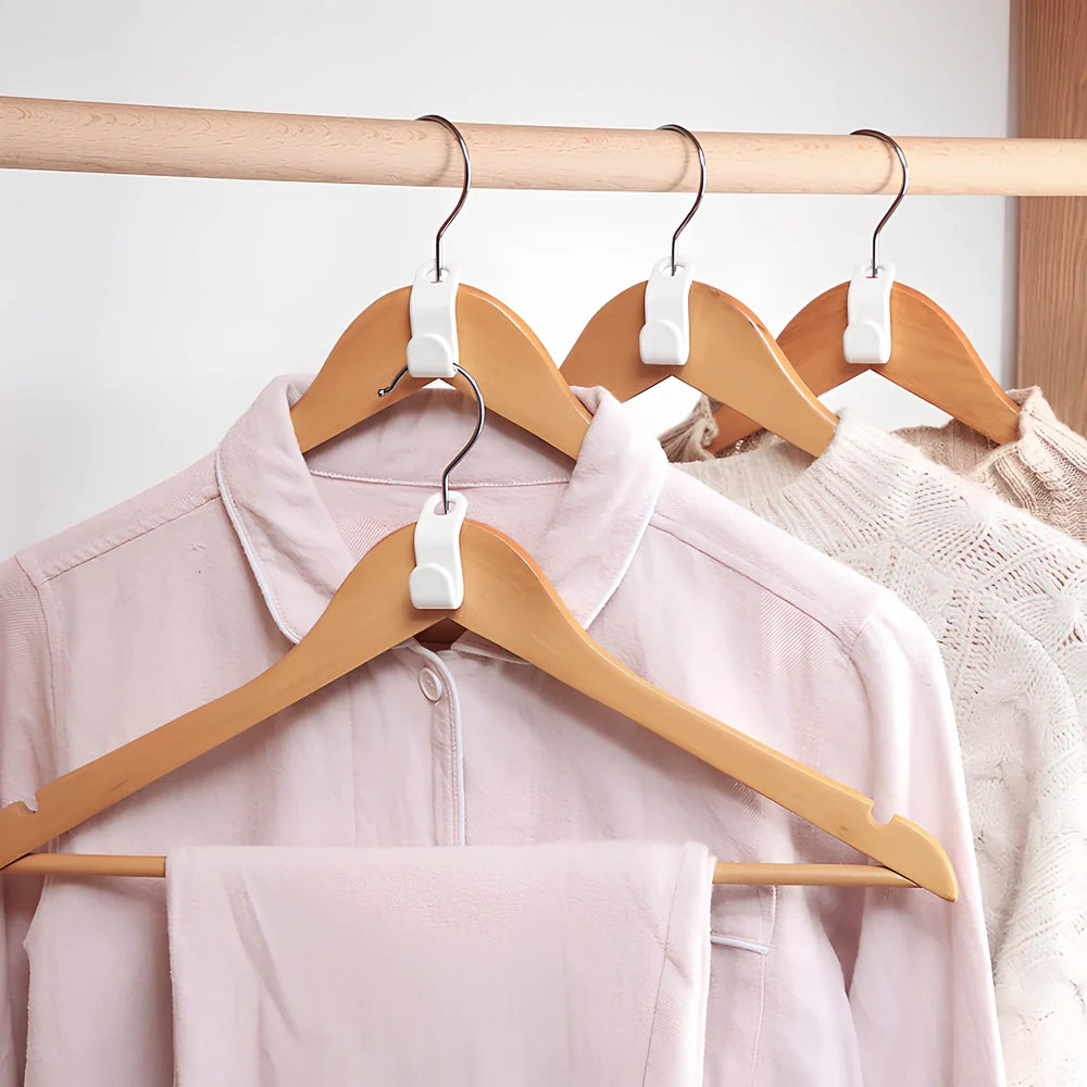 Plastic closet stack hanger rack with 6x2cm PP connectors for vertical garment stacking