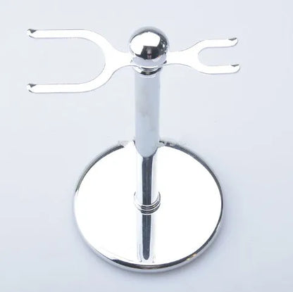 CSB double edge safety razor and badger hair shaving brush kit with chrome stand and soap bowl