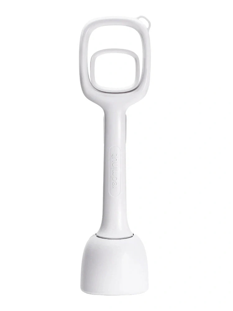 White ABS pet excrement pickup tool with mountaineering buckle