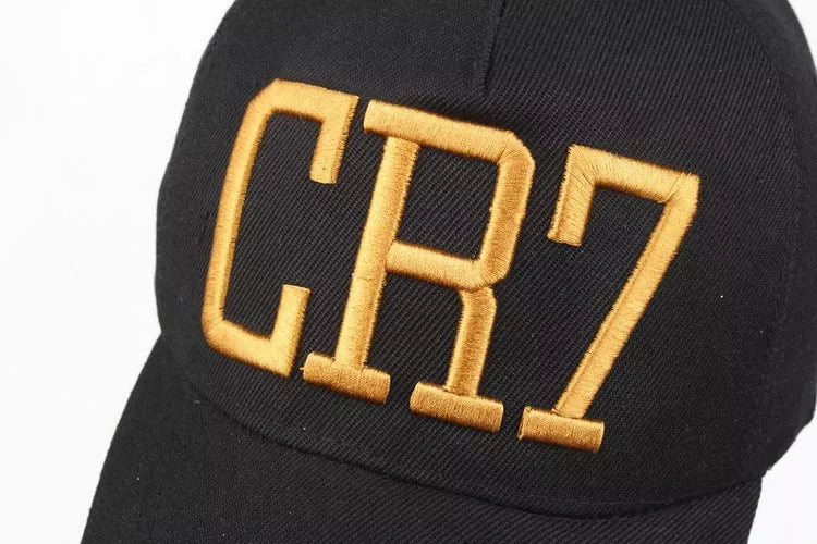 C Ronaldo CR7 baseball cap in black with high top and big eaves