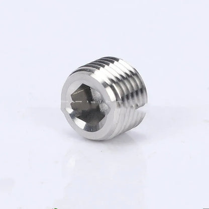 Stainless steel hexagonal bulkhead plug with 3/8 inch male thread