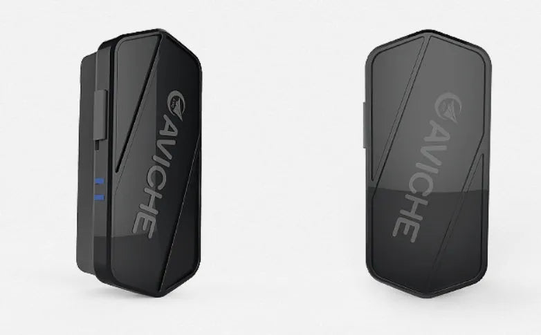 Black portable wearable air purifier necklace showing compact design.
