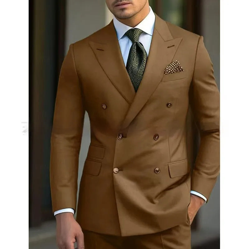 Men's two-piece suit set in cotton blend fabric available in five colours and twelve sizes