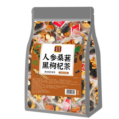 Ginseng Black Wolfberry Tea package with 40 individual 5g tea bags, total weight 200g