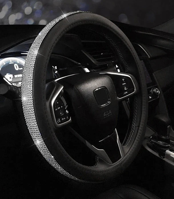 Universal anti-slip PU leather steering wheel handle set in various colours