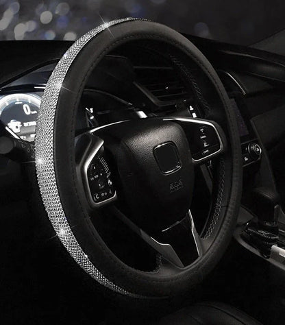 Universal anti-slip PU leather steering wheel handle set in various colours